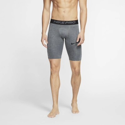 Shop Nike Pro Men's Long Shorts In Dark Smoke Grey,particle Grey,black