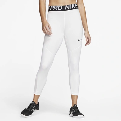 Shop Nike Women's  Pro Crop Leggings In White