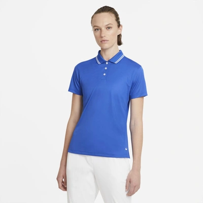 Shop Nike Dri-fit Victory Women's Golf Polo In Game Royal,white,white