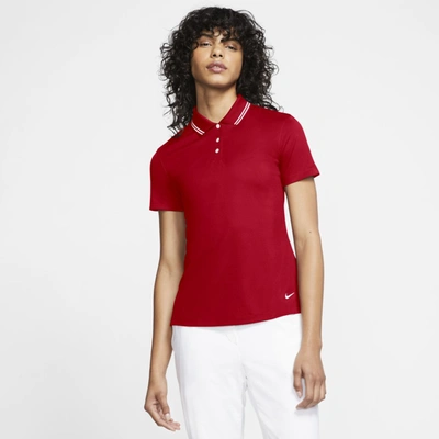 Shop Nike Dri-fit Victory Womenâs Golf Polo In University Red,white,white