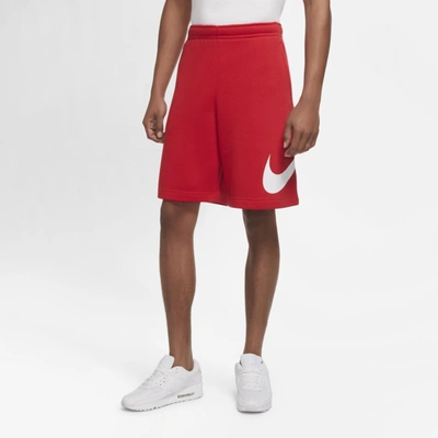 Shop Nike Men's  Sportswear Club Graphic Shorts In Red