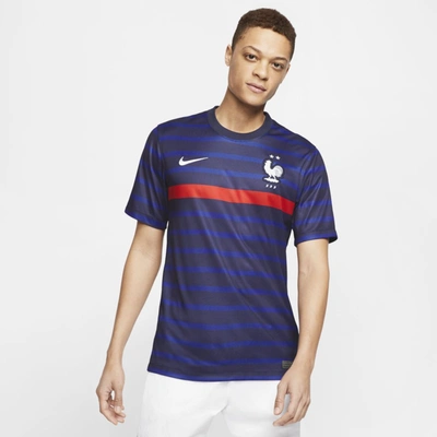 Shop Nike Fff 2020 Stadium Home Men's Soccer Jersey In Blackened Blue,white