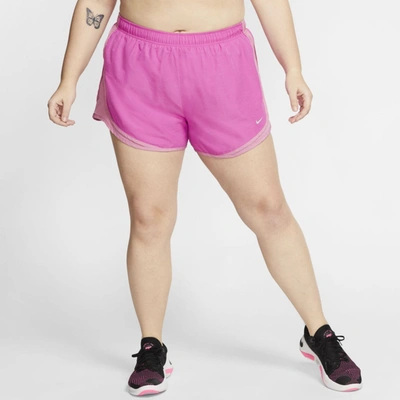 Shop Nike Tempo Women's Running Shorts (plus Size) (fire Pink) - Clearance Sale In Fire Pink,magic Flamingo,magic Flamingo,wolf Grey