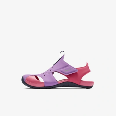 Shop Nike Sunray Protect 2 Little Kids' Sandal (purple Nebula) - Clearance Sale In Purple Nebula,watermelon,blackened Blue,metallic Silver
