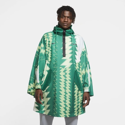 Shop Nike Nigeria Men's Woven Poncho In Pine Green,sub Lime,pure Platinum,black