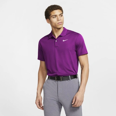 Shop Nike Dri-fit Victory Menâs Golf Polo In Vivid Purple,white
