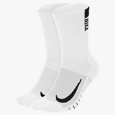 Shop Nike Unisex Multiplier Crew Sock (2 Pairs) In White
