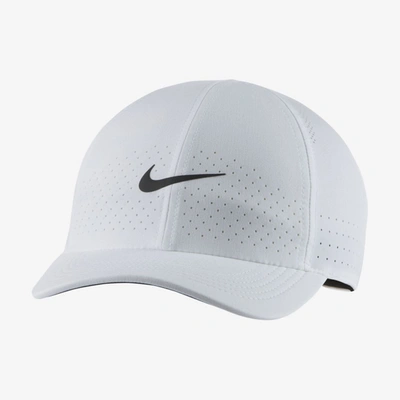 Shop Nike Unisexcourt Aerobill Advantage Tennis Cap In White