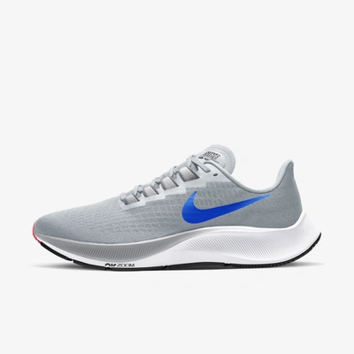 Shop Nike Men's Pegasus 37 Road Running Shoes In Pure Platinum,wolf Grey,bright Crimson,racer Blue