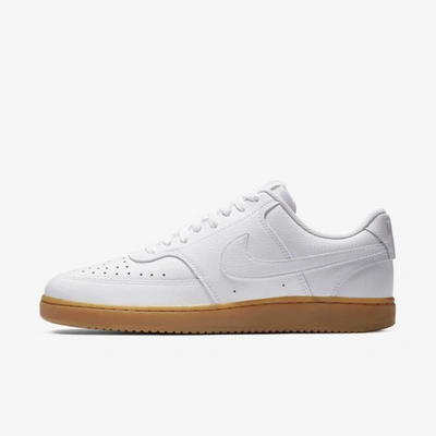 Nike Men's Court Vision Low Shoes In White,photon Dust,gum Light Brown,white