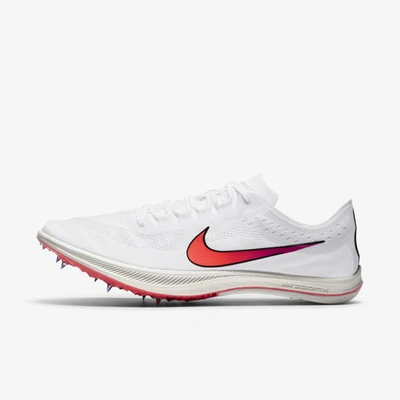 Shop Nike Zoomx Dragonfly Track & Field Distance Spikes In White,black,hyper Jade,flash Crimson