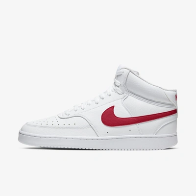 Shop Nike Court Vision Mid Men's Shoe In White,university Red