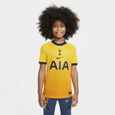 Shop Nike Tottenham Hotspur 2020/21 Stadium Third Big Kids' Soccer Jersey In Tour Yellow,binary Blue