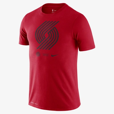 Shop Nike Portland Trail Blazers Logo Men's  Dri-fit Nba T-shirt In University Red