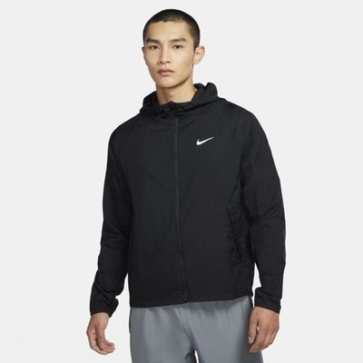 Shop Nike Essential Men's Running Jacket In Black