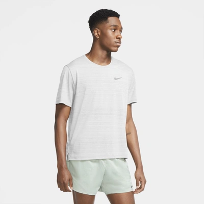Shop Nike Men's Dri-fit Miler Running Top In White