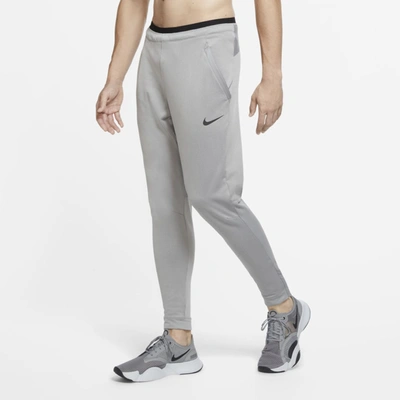 Shop Nike Men's  Pro Fleece Pants In Grey