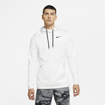 Shop Nike Men's  Therma Pullover Training Hoodie In White,black