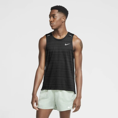 Nike Men's Dri-fit Miler Running Tank Top In Black | ModeSens