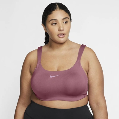 Shop Nike Bold Women's High-support Padded Underwire Sports Bra In Desert Berry,light Arctic Pink