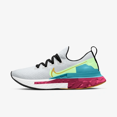 Shop Nike React Infinity Run Flyknit Premium Women's Running Shoe In Pure Platinum,vapor Green,cardinal Red,university Gold