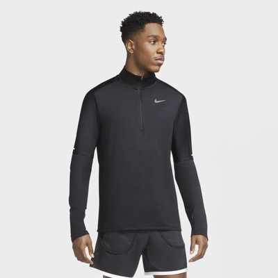 Shop Nike Dri-fit Men's 1/2-zip Running Top In Black