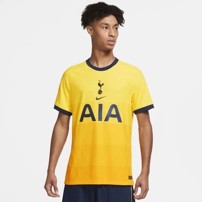 Shop Nike Tottenham Hotspur 2020/21 Vapor Match Third Men's Soccer Jersey In Tour Yellow,binary Blue