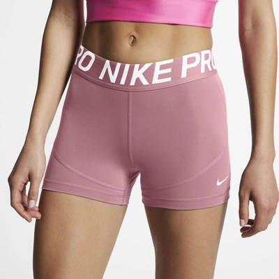 Shop Nike Pro Women's 3" Shorts In Desert Berry,white