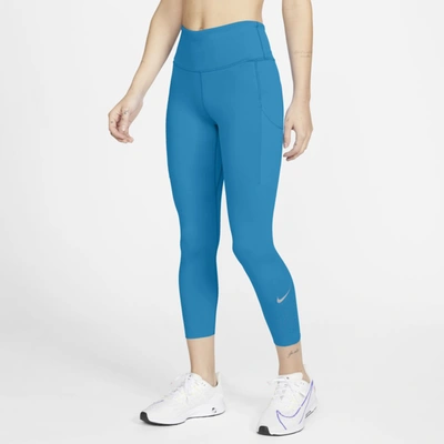 Shop Nike Epic Luxe Women's Running Crop Leggings In Laser Blue