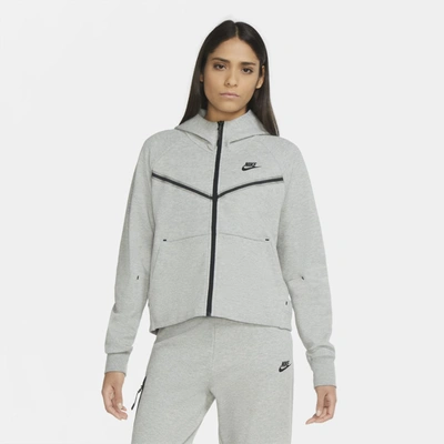 Shop Nike Women's  Sportswear Tech Fleece Windrunner Full-zip Hoodie In Grey