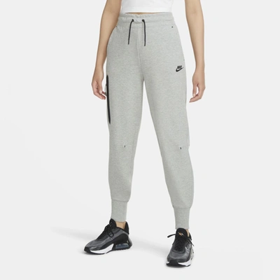 Nike Tech Fleece High-waisted Cuffed Sweatpants In Gray Heather | ModeSens