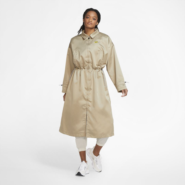nike sportswear icon clash women's satin long jacket