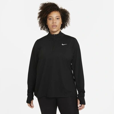 Shop Nike Women's Element 1/2-zip Running Top (plus Size) In Black