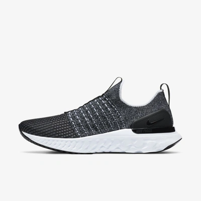 Shop Nike Men's React Phantom Run Flyknit 2 Road Running Shoes In Black