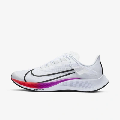 Shop Nike Air Zoom Pegasus 37 Flyease Men's Running Shoe (white) - Clearance Sale In White,hyper Violet,spruce Aura,flash Crimson