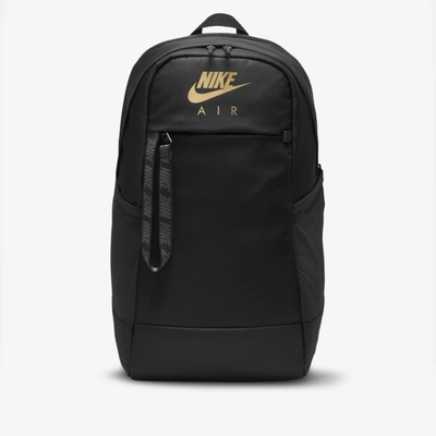 Shop Nike Air Essentials Backpack In Black,black,metallic Gold