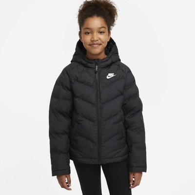Shop Nike Sportswear Big Kids' Synthetic-fill Jacket In Black,black,black,white