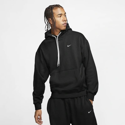 Shop Nike Men's Solo Swoosh Fleece Hoodie In Black