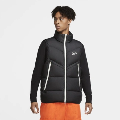 Shop Nike Sportswear Down-fill Windrunner Men's Vest In Black,black,sail,black