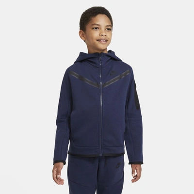 Nike Sportswear Tech Fleece Big Kids' Full-zip Hoodie In Blue | ModeSens