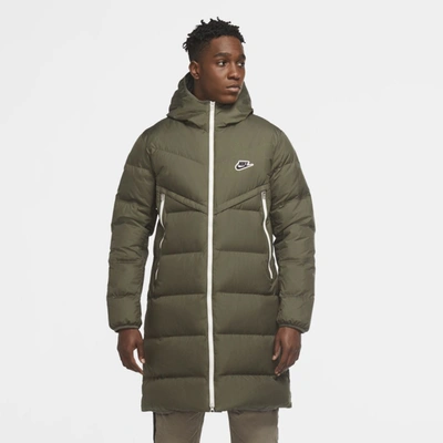 Shop Nike Sportswear Down-fill Windrunner Men's Shield Parka In Twilight Marsh,twilight Marsh,twilight Marsh,black