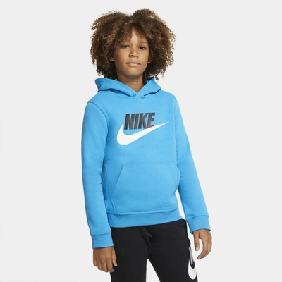 Shop Nike Sportswear Club Fleece Big Kidsâ Pullover Hoodie In Laser Blue