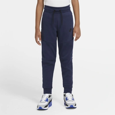 Shop Nike Sportswear Tech Fleece Big Kids Pants In Midnight Navy,black