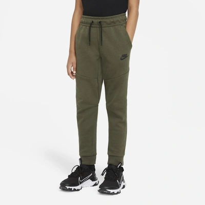 Shop Nike Sportswear Tech Fleece Big Kids Pants In Cargo Khaki,black