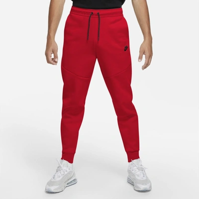 Shop Nike Men's  Sportswear Tech Fleece Jogger Pants In Red