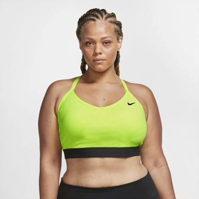 Shop Nike Dri-fit Indy Women's Light-support Padded Sports Bra In Volt,black,black