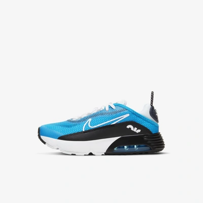 Shop Nike Air Max 2090 Little Kids' Shoe In Laser Blue,black,vast Grey,white