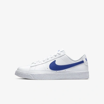 Shop Nike Blazer Low Big Kids' Shoe In White,astronomy Blue