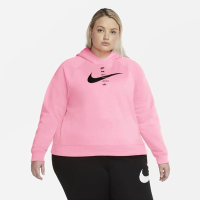 Shop Nike Sportswear Swoosh Women's Fleece Hoodie In Pink Glow,black