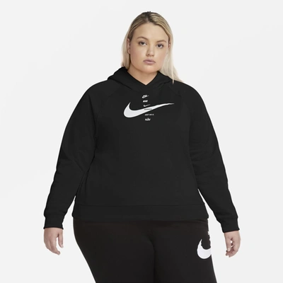 Shop Nike Sportswear Swoosh Women's Fleece Hoodie In Black,white